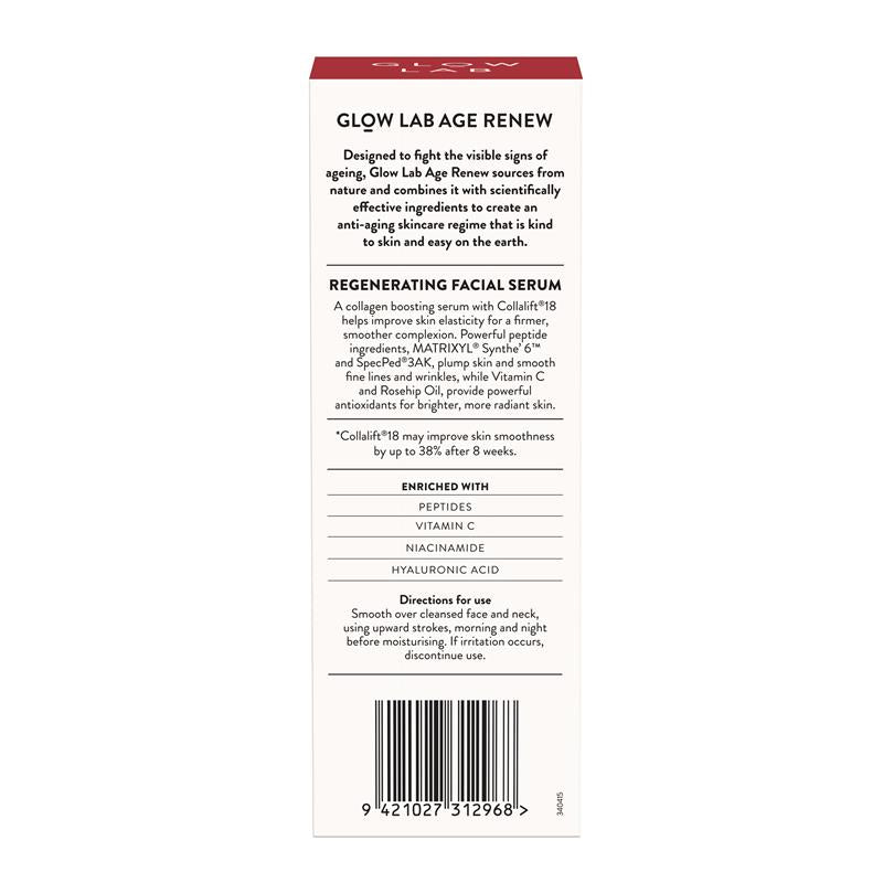 Load image into Gallery viewer, Glow Lab Age Renew Regenerating Facial Serum 30ml
