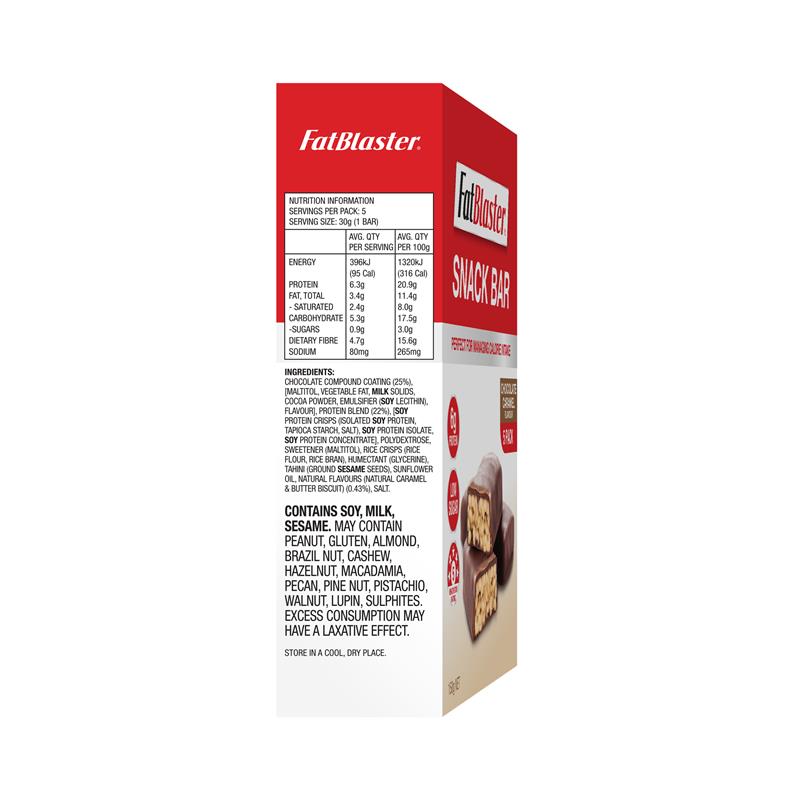 Load image into Gallery viewer, Fatblaster Choc Caramel Crunch Bar 5 x 30g
