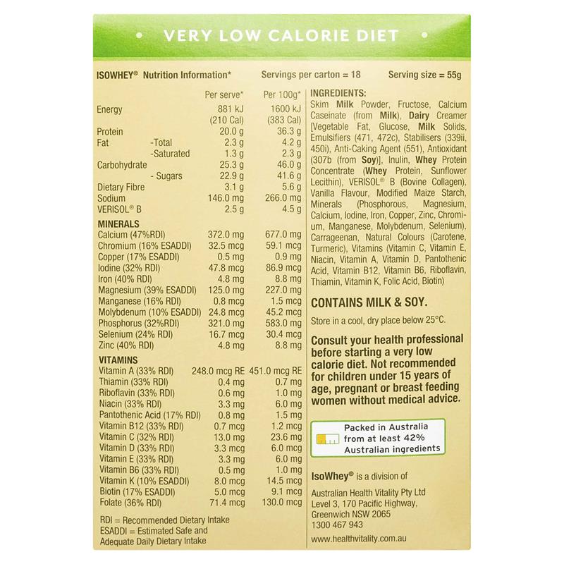 Load image into Gallery viewer, IsoWhey Optimum VLCD Shake + Collagen French Vanilla 18 x 55g
