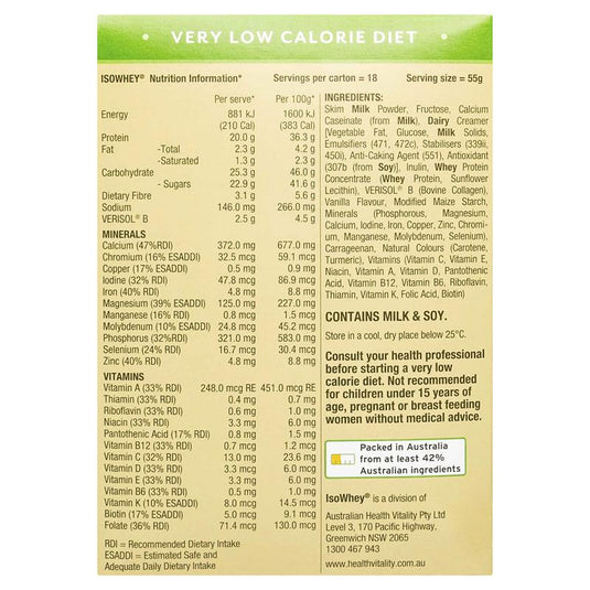 IsoWhey Optimum VLCD Shake + Collagen French Vanilla 18 x 55g