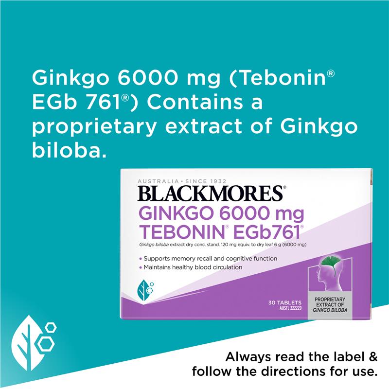 Load image into Gallery viewer, Blackmores Ginkgo 6000mg 30 Tablets
