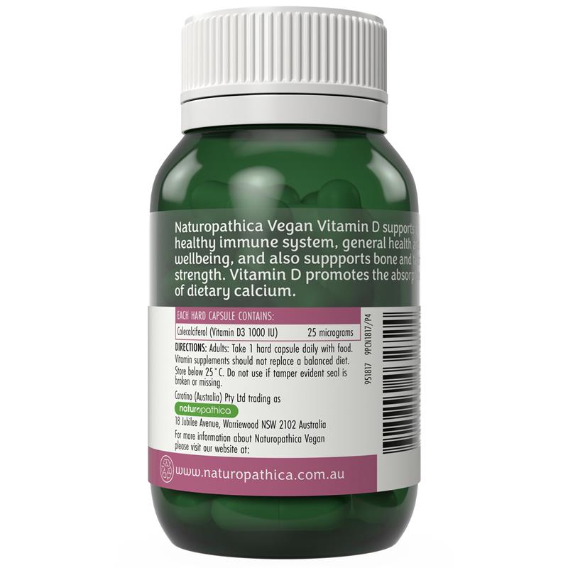 Load image into Gallery viewer, Naturopathica Vegan Vitamin D 60 Capsules
