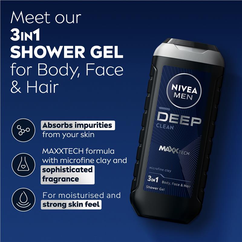 Load image into Gallery viewer, NIVEA for Men Deep Shower Gel 500ml
