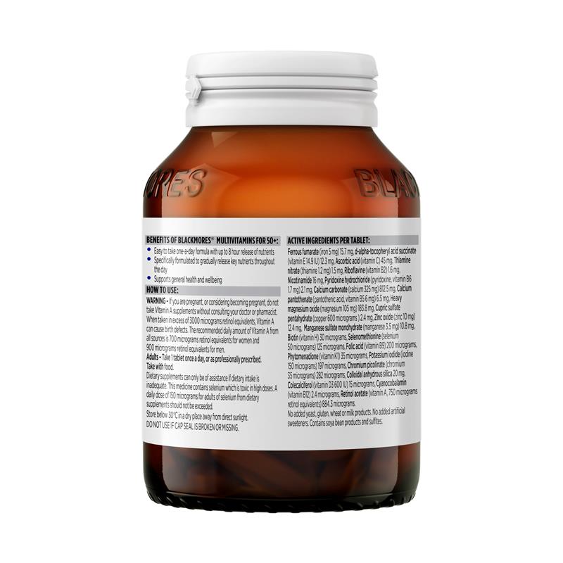 Load image into Gallery viewer, Blackmores Multivitamin For 50+ Sustained Release 60 Tablets
