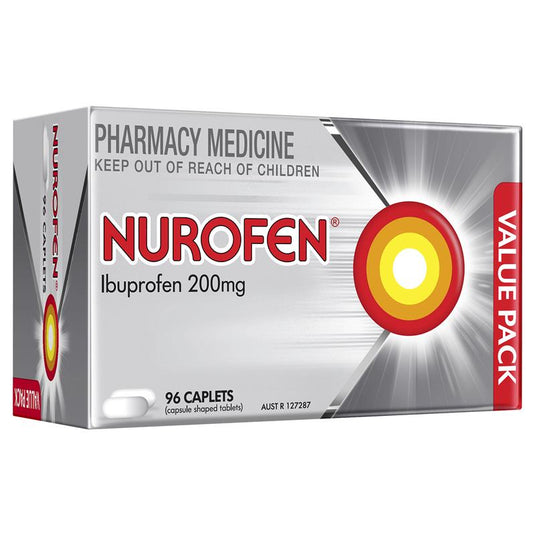 Nurofen Pain and Inflammation Relief Caplets 200mg Ibuprofen 96 Pack