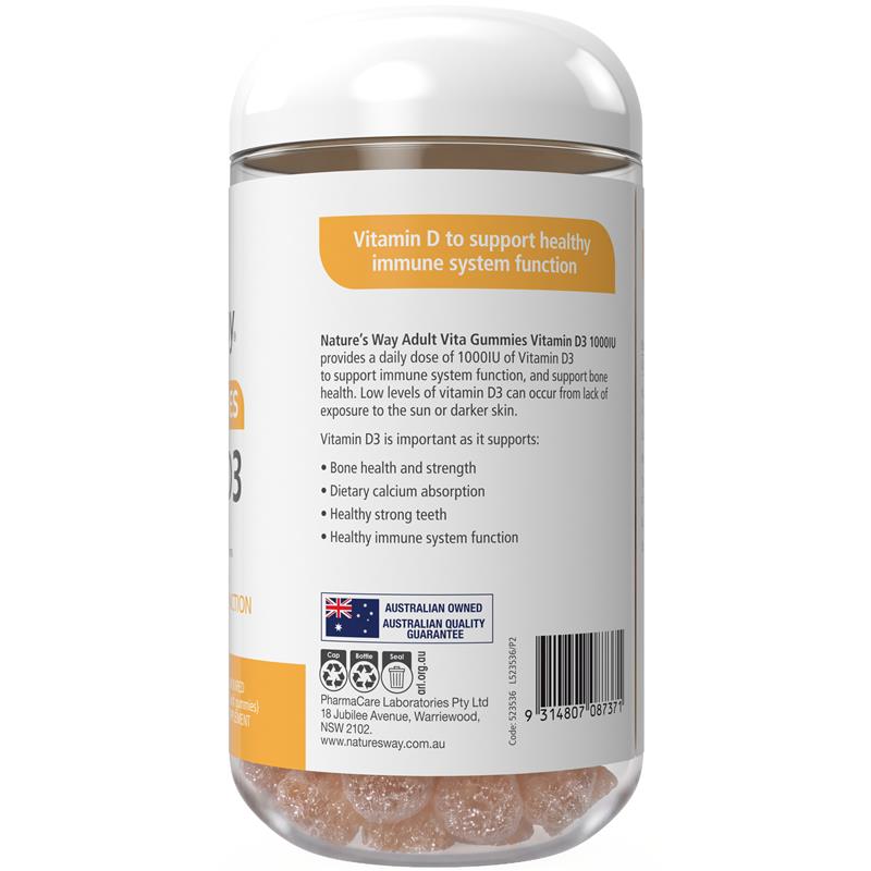 Load image into Gallery viewer, Nature's Way Adult Vita Gummies Vitamin D 200 Gummies Exclusive Size
