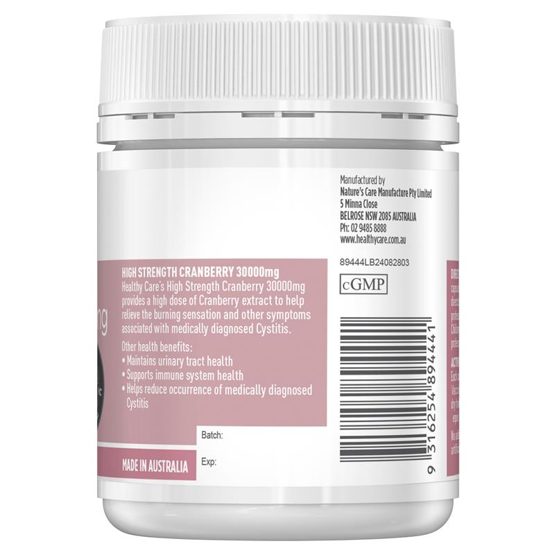 Load image into Gallery viewer, Healthy Care High Strength Cranberry 30000mg 90 Capsules
