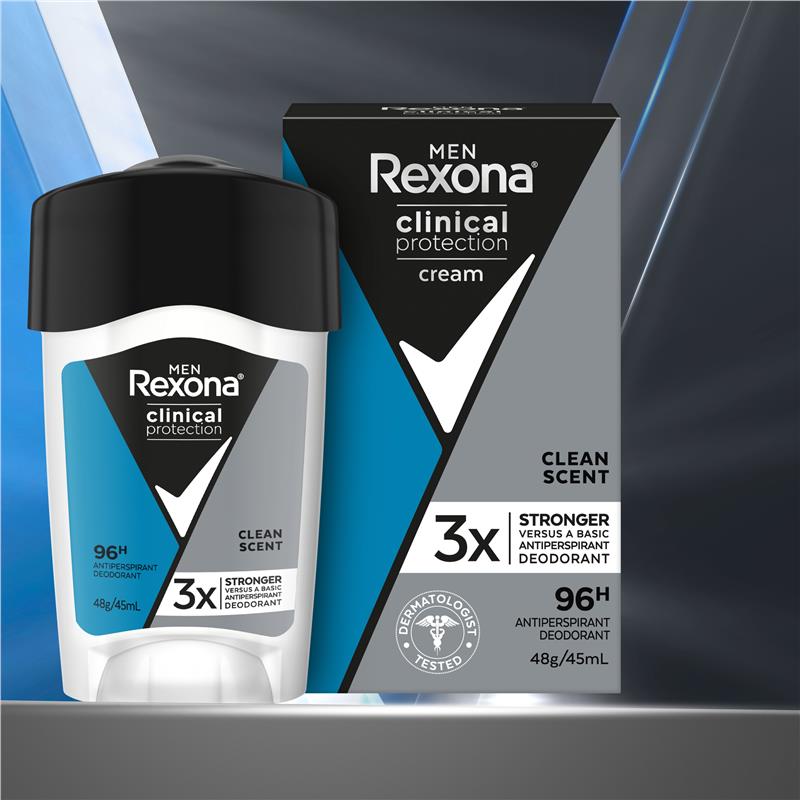 Load image into Gallery viewer, Rexona Men Clinical Protection Antiperspirant Cream Stick Clean Scent 45ml
