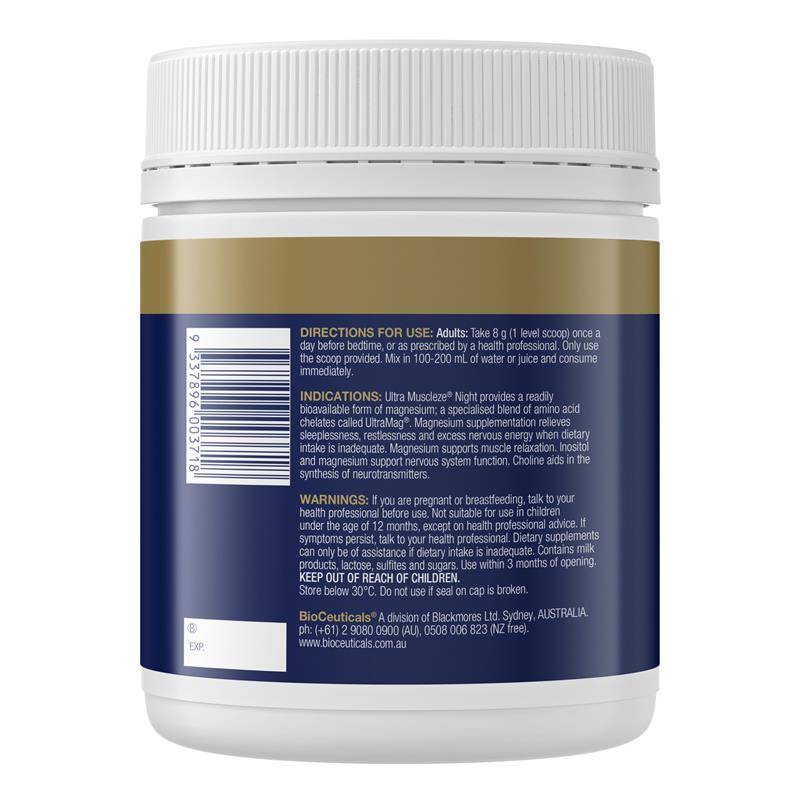Load image into Gallery viewer, Bioceuticals Ultra Muscleze Night 400g
