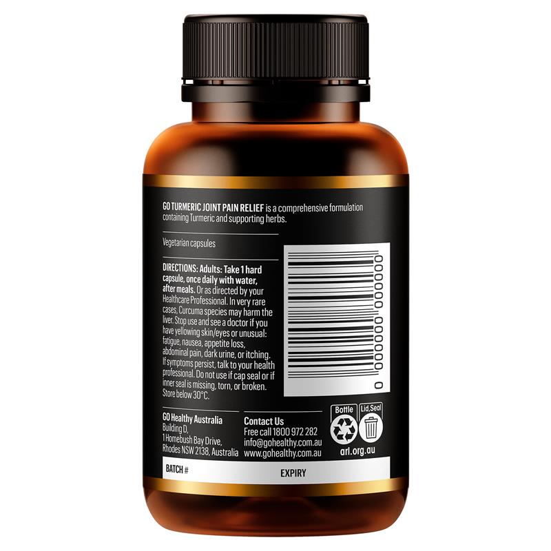 Load image into Gallery viewer, GO Healthy Turmeric Joint Pain Relief 60 Hard Capsules
