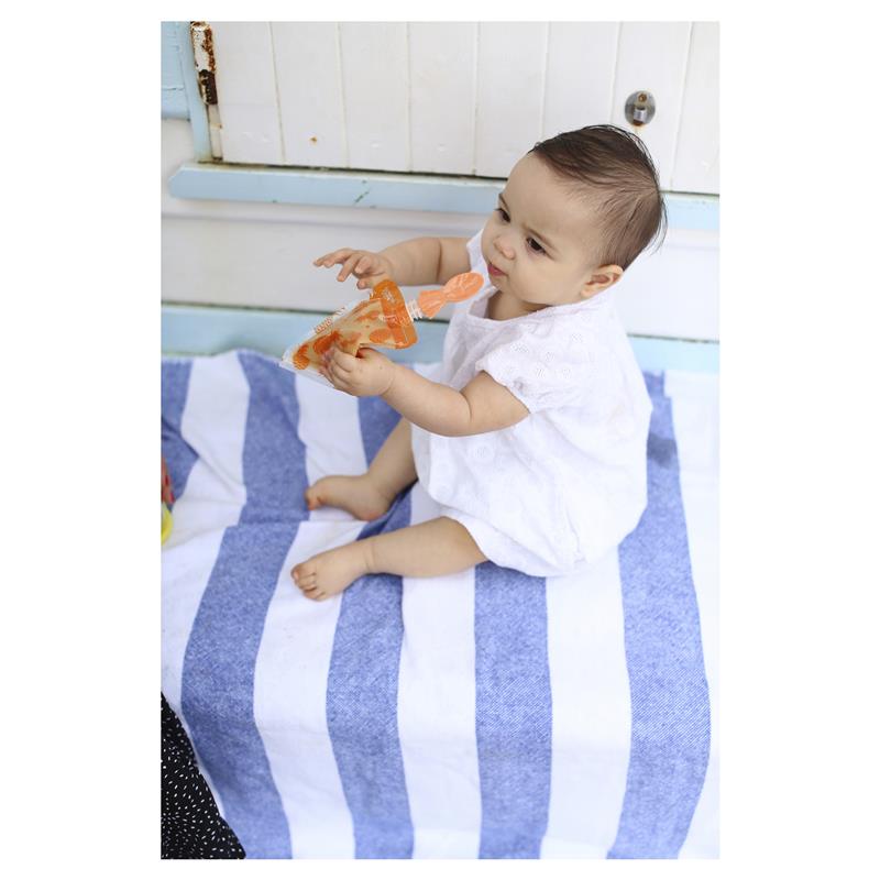 Load image into Gallery viewer, Cherub Baby Universal Food Pouch Spoons Orange &amp; Pink 2 Pack
