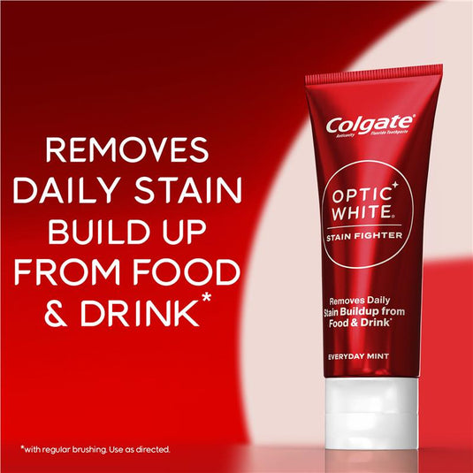 Colgate Optic White Stain Fighter Teeth Whitening Toothpaste Sparkling White with Hydrogen Peroxide 140g