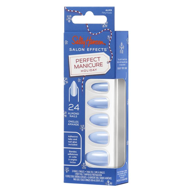 Load image into Gallery viewer, Sally Hansen Salon Effects Perfect Manicure 24 Press On Nails Once Upon A Holiday Collection Flirty Frostie
