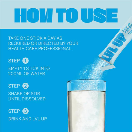 Lvl Up Everyday Hydration Sticks Tropical 10 Pack