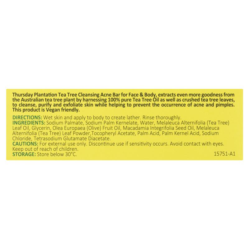 Load image into Gallery viewer, Thursday Plantation Tea Tree Cleansing Acne Bar for Face &amp; Body 95g
