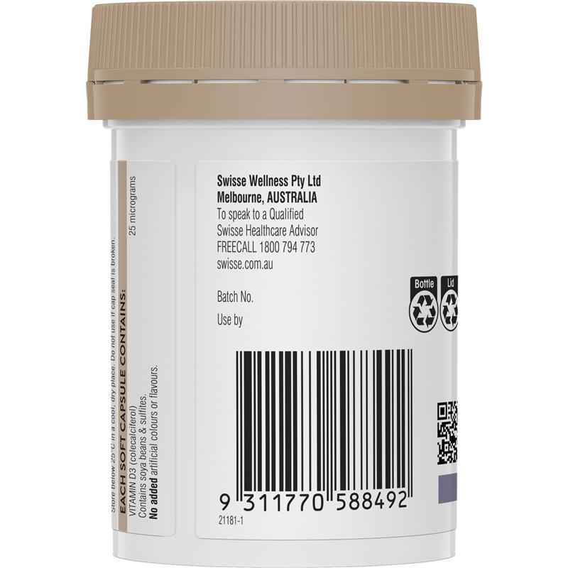 Load image into Gallery viewer, Swisse Vitamin D 60 Capsules
