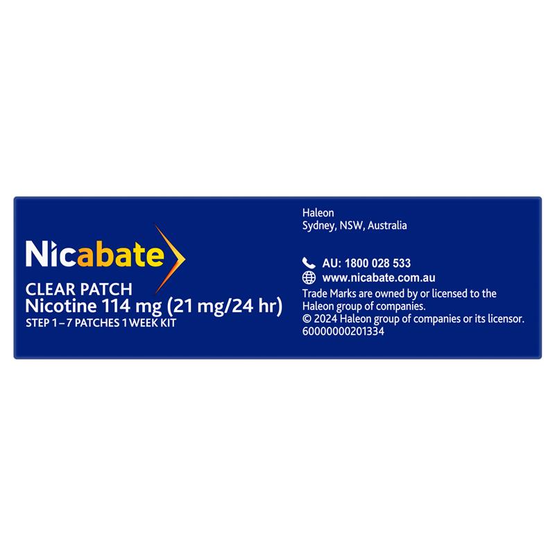 Load image into Gallery viewer, Nicabate Clear Patch Quit Smoking Step 1 21mg 7 Patches
