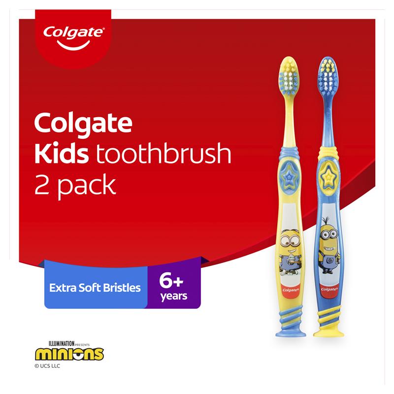 Load image into Gallery viewer, Colgate Minions Kids Toothbrush 6+ Years Extra Soft 2 Pack
