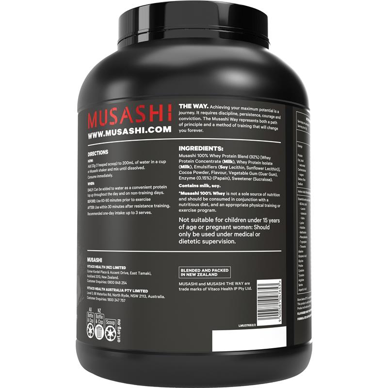 Load image into Gallery viewer, Musashi 100% Whey Chocolate 2kg
