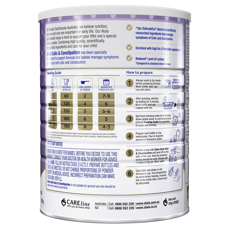 Load image into Gallery viewer, Alula Gold Delicateeze Infant Formula 0-12 Months 850g
