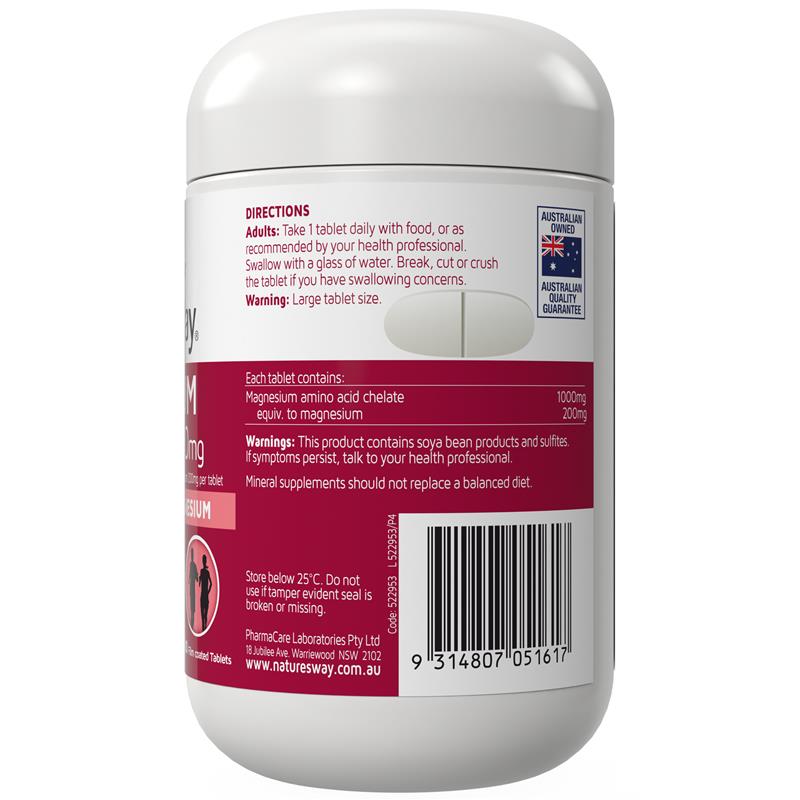 Load image into Gallery viewer, Nature's Way Magnesium Chelate 1000mg 100 Tablets
