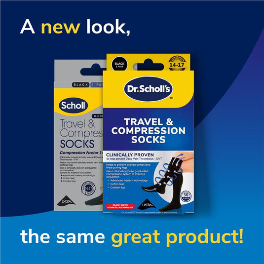 Dr.Scholls Travel and Compression Socks Black Small