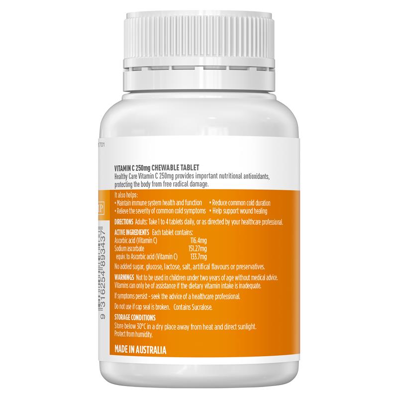 Load image into Gallery viewer, Healthy Care Vitamin C 250mg 150 Chewable Tablets
