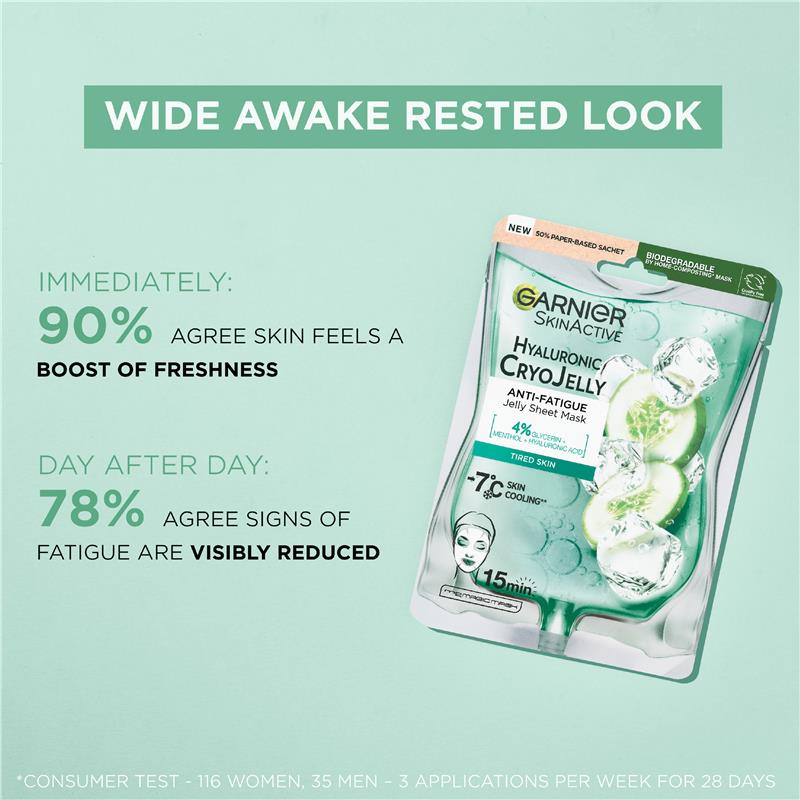 Load image into Gallery viewer, Garnier Skin Active Hyaluronic Cryo Jelly Cooling Sheet Mask 27g
