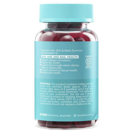 Novomins Hair Skin and Nails 60 Gummies NEW