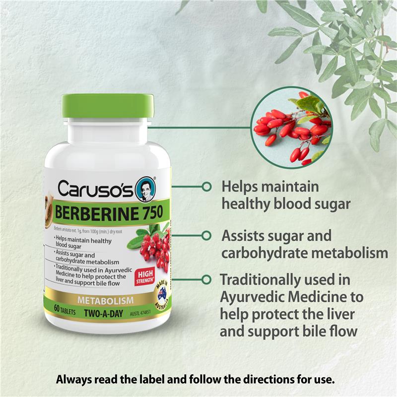 Load image into Gallery viewer, Carusos Berberine 750 60 Tablets
