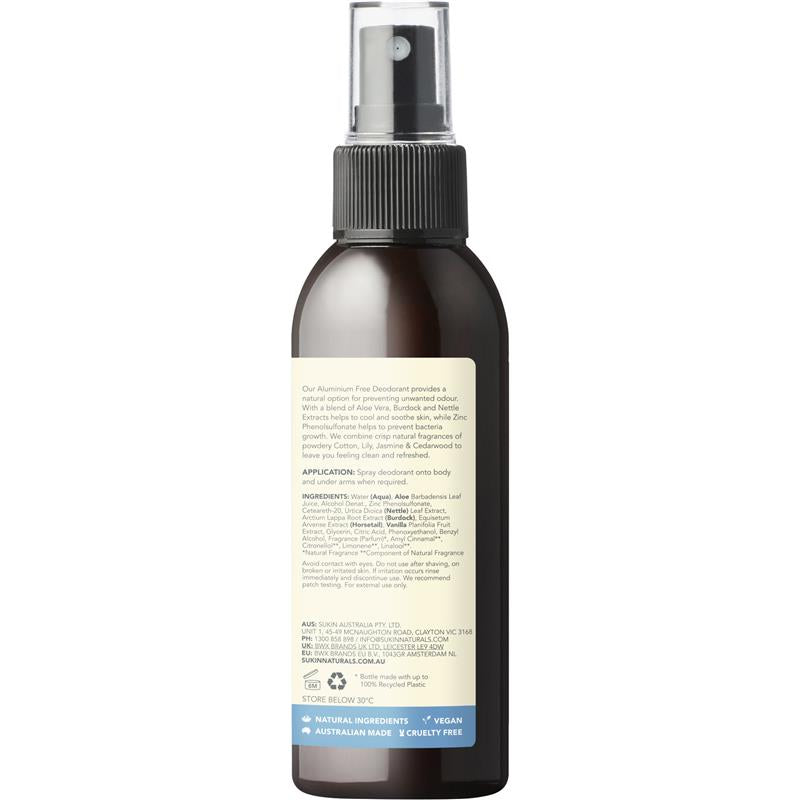 Load image into Gallery viewer, Sukin Natural Deodorant Fresh Cotton 125ml
