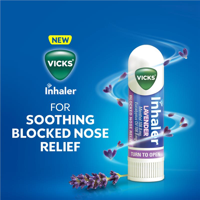 Load image into Gallery viewer, Vicks Inhaler Lavender Nasal Decongestant 0.5ml
