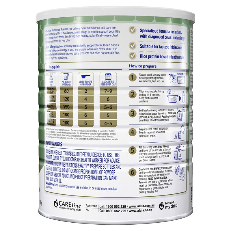 Load image into Gallery viewer, Alula Gold Allergy Rice Infant Formula 0-12 Months 800g
