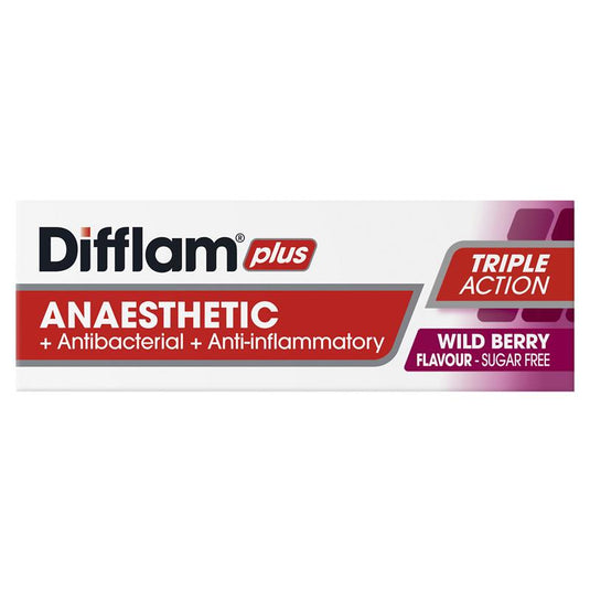 Difflam Plus Anaesthetic Sugar Free Wild Berry 16 Lozenges