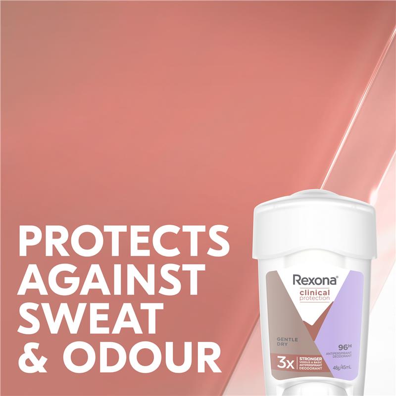 Load image into Gallery viewer, Rexona Women Clinical Protection Antiperspirant Cream Stick Gentle Dry 45ml
