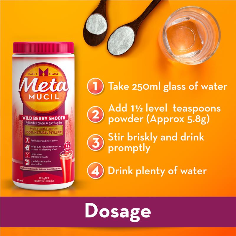 Load image into Gallery viewer, Metamucil Fibre Supplement Smooth Wild Berry 72 Doses

