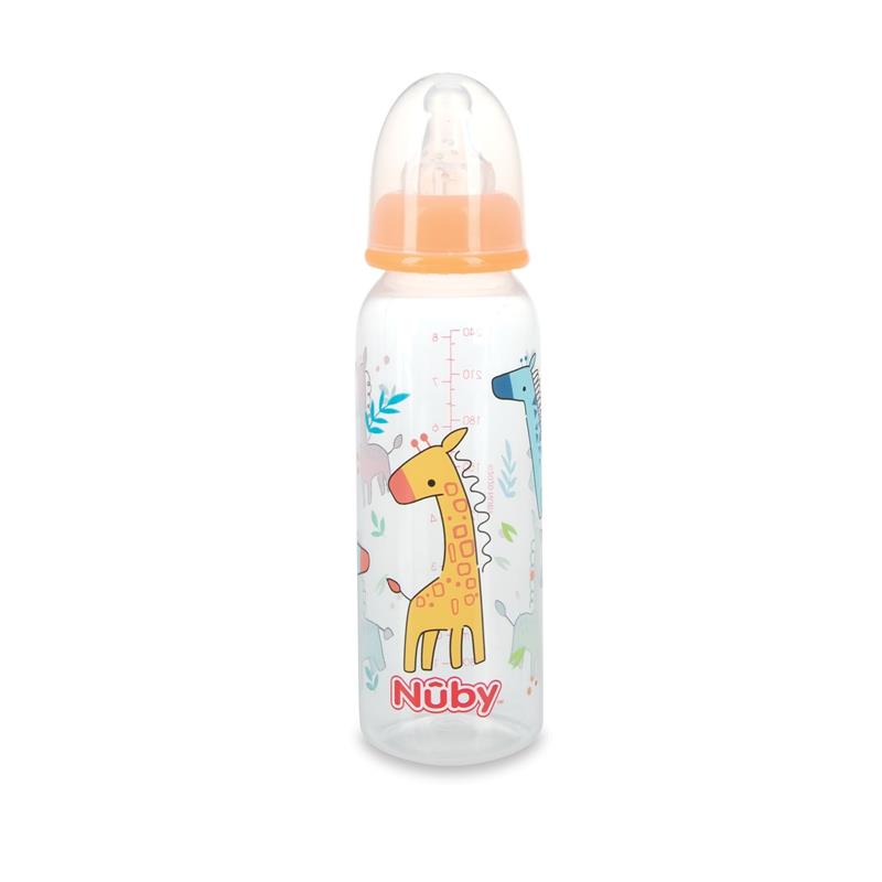 Load image into Gallery viewer, Nuby Printed Non Drip Feeding Bottles 240ml 0+ Months 3 Pack
