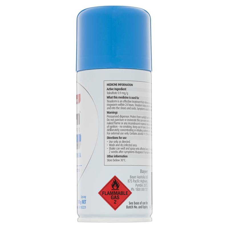 Load image into Gallery viewer, Canesten Tinaderm Powder Spray Tinea and Ringworm Treatment 100g
