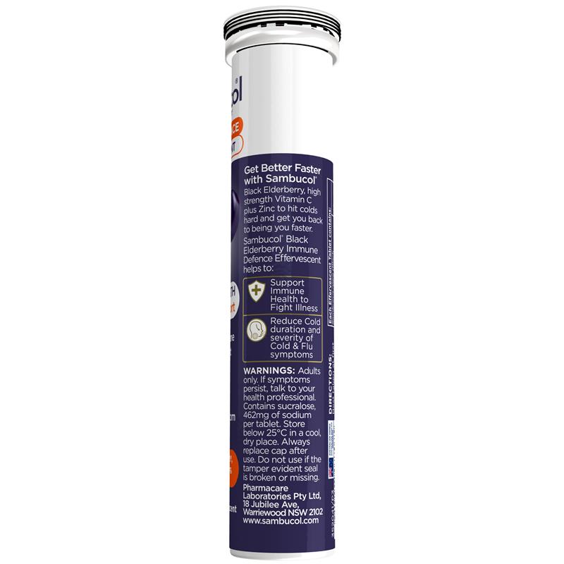 Load image into Gallery viewer, Sambucol HS Immune Defence 15 Effervescent Tablets
