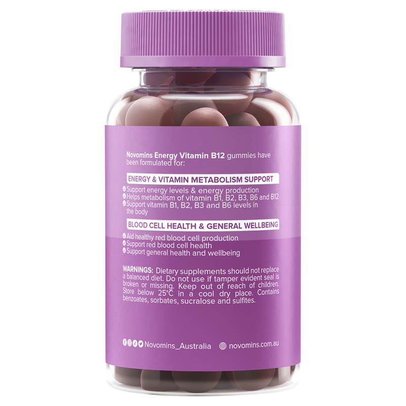 Load image into Gallery viewer, Novomins Energy Vitamin B12 60 Gummies
