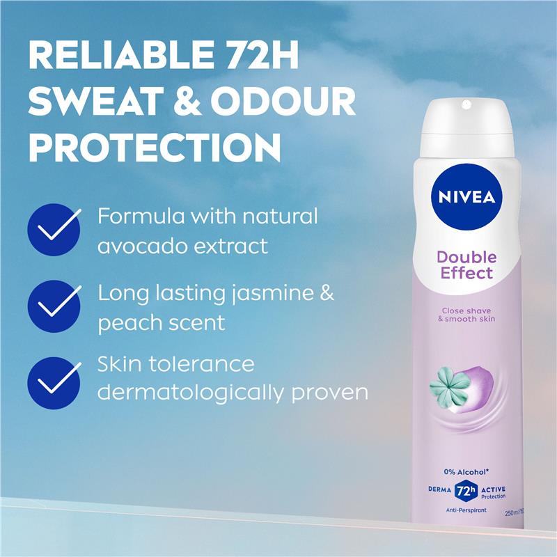 Load image into Gallery viewer, NIVEA Double Effect Aerosol Deodorant 72H Protection 250ml
