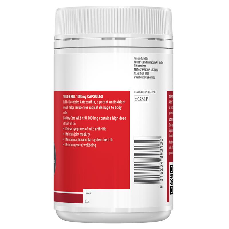 Load image into Gallery viewer, Healthy Care Wild Krill Oil 1000mg 60 Soft Capsules
