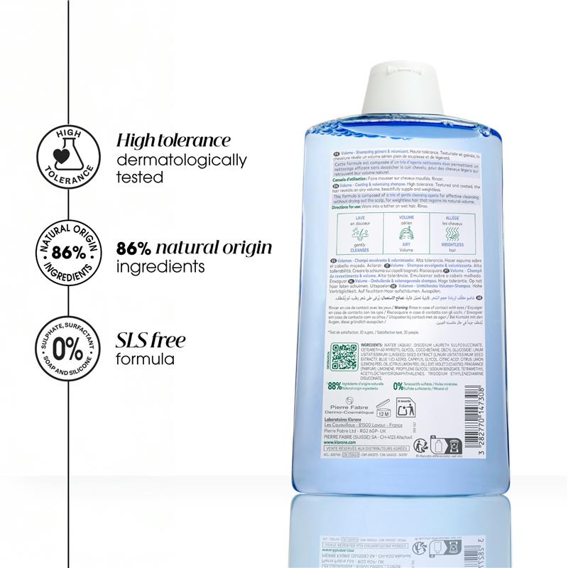 Load image into Gallery viewer, Klorane Volumising Shampoo with Organic Flax 400ml - Fine and Flat Hair
