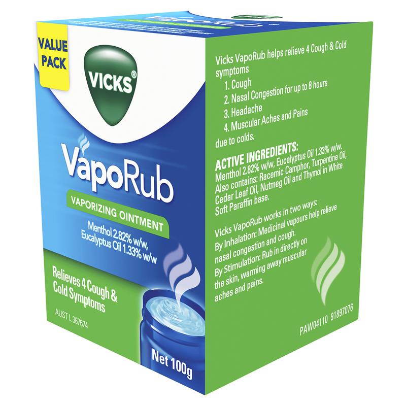 Load image into Gallery viewer, Vicks VapoRub Ointment Decongestant Chest Rub 100g
