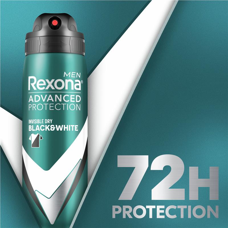 Load image into Gallery viewer, Rexona Men Advanced Antiperspirant Aerosol Invisible Dry Black &amp; White 220ml

