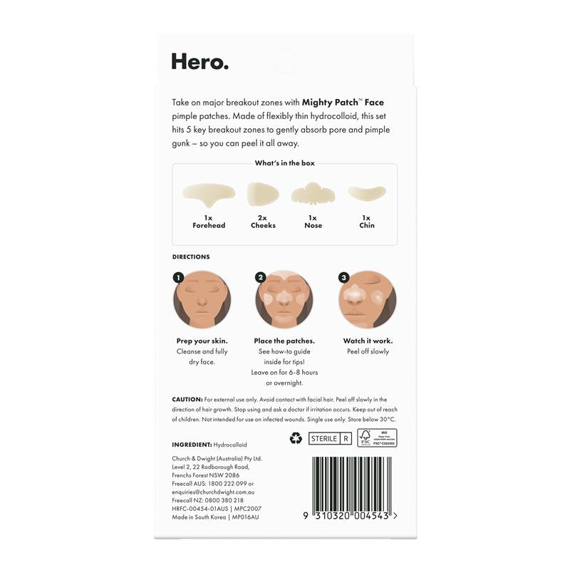 Load image into Gallery viewer, Hero Mighty Patch Face Hydrocolloid Pimple Patches 5 pack
