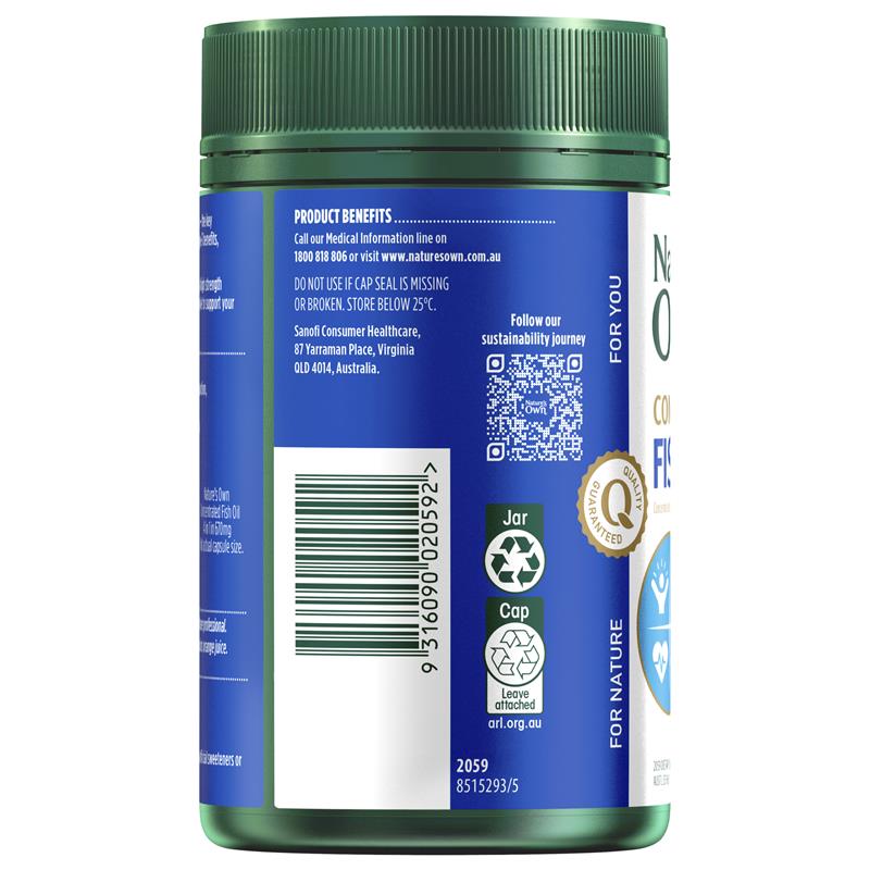 Load image into Gallery viewer, Nature's Own Concentrated Fish Oil 4 in 1 180 Capsules
