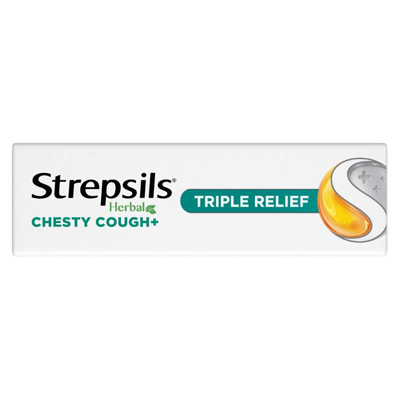 Load image into Gallery viewer, Strepsils Herbal Chesty Cough+ Lozenges Honey Lemon 16 Pack

