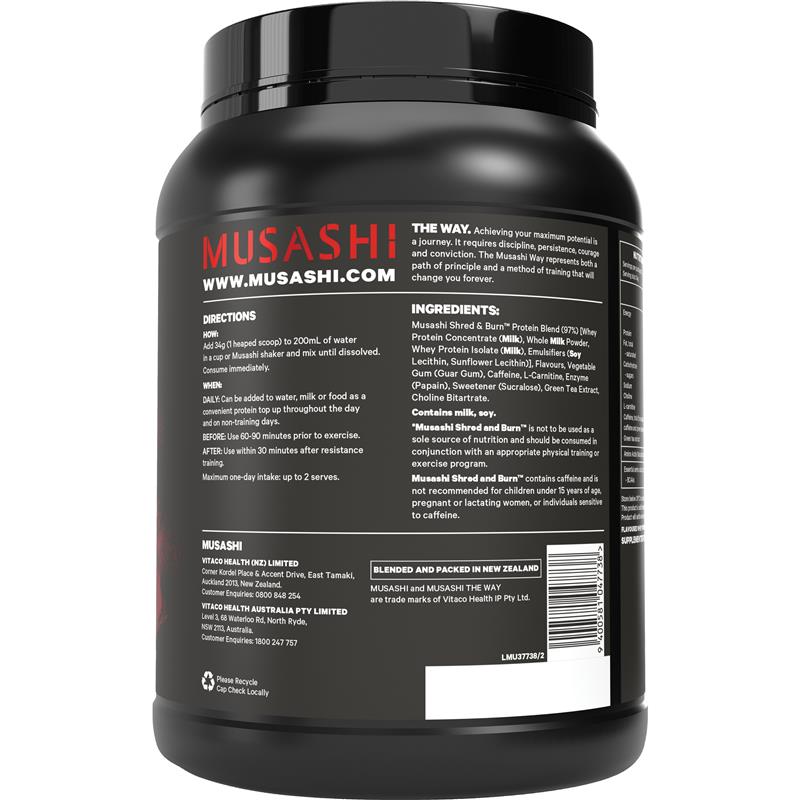 Load image into Gallery viewer, Musashi Shred And Burn Vanilla 900g
