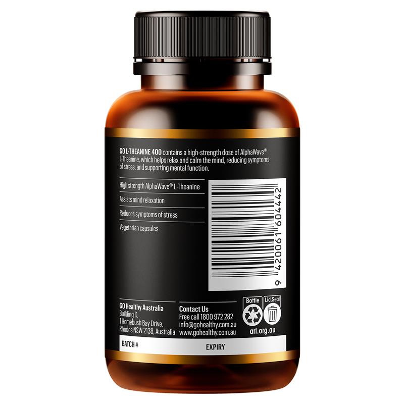 Load image into Gallery viewer, Go Healthy L-Theanine 400 60 Capsules
